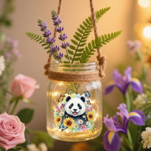 Peacoblue 18 Sheets Rub on Transfers for Crafts, Panda 3.6"x3.9" UV DTF Cup Wraps Waterproof Rub on Cold Transfers Stickers for Wood Glass Metal Cup Tumblers Mirrors Mugs Home Decor - style: Panda