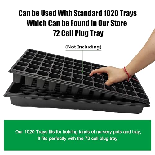 RooTrimmer 20 Pack 1020 Trays, No Drain Holes, 20" x 10", Extra Thick Heavy Duty Seed Starting Trays -Reusable Propagation Flats for Microgreens, Seedlings, Plant Germination, Fodder and Transplant - size: 1020 - 20 Pack Without Holes