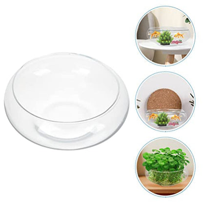 GANAZONO Glass Fish Bowl 9.84X9.84X3.93In Clear Desktop Aquarium Tank Hydroponic Plant Pot for Home Office Garden Wedding Decoration