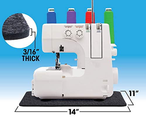Stay-in-Place Machine Mats - 2 Piece Set - 11" x 14" & 15" x 18" - Sewing Machine and Serger Mats - Calms Vibration and Dampens Noise. Made in USA. - size: 2 pc Set - 11" x 14" & 15" x 18"