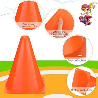 Reginary 40 Pcs Training Cones for Sports, 7 Inch - color: Orange, Green
