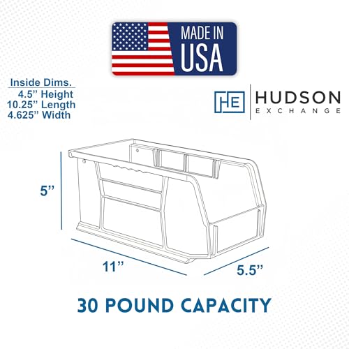HE HUDSON EXCHANGE 11" x 5.5" x 5" (6 Pack) Plastic Stackable Storage Bin, Stone - color: Stone, size: 6 Pack