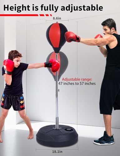 Punching Bag with Stand, Height Adjustable Boxing Speed Bag Adult - size: Adult