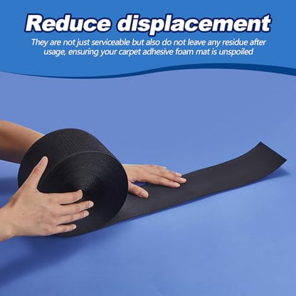 Shappy Gymnastics Mat Hook Fastener Gymnastics Cheer Mats Tape Strip for Tumbling 4" Wide Carpet Repair Nylon Hook for Carpet Bonded Foam Seams Cheer Gym Floors Cheerleading Supplies - color: Black
