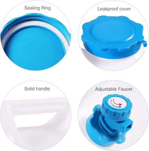 5 Gallon/18.5L Water Container with Spigot, Portable BPA Free Water Jug, Multifunction Water Tank for Camping Outdoor Hiking Picnic Supplies, Emergency Stroage, 4 Pack - size: 5 gal, 4 pack