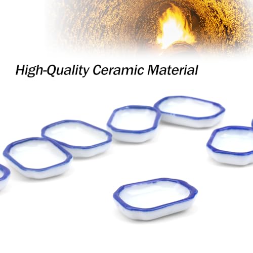 9 Pack Spider Mini Feeding Bowl Tarantula Micro Ceramic Water Dish for Spider Cricket Snail Manti Bugs Insect Tarantula Enclosure Accessories