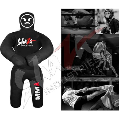 Shaza Grappling Kids Dummy for Fitness & Training, Pose, Strike & Throw Wrestling Dummy for 100cm. Punching Dummy for MMA, Jiu-Jitsu, Judo, Karate & Wrestling Practice & Sparring - color: Black