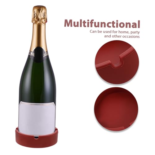 Zerodeko Silicone Wine Bottle Coaster Reusable Non Slip Pad for Elegant Design for Home Bars and Parties Inner - color: Brown