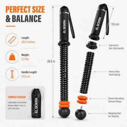 Cordless Battle Ropes (29.5"L x 1.5"W x 1.5"H), Weighted Gym Rope