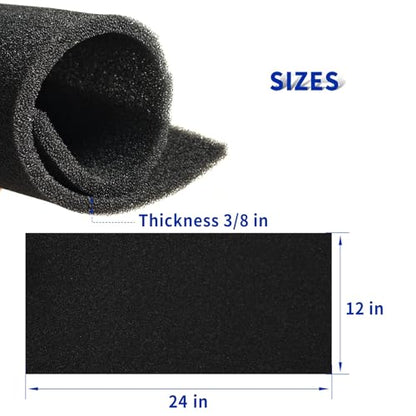 30 PPI Air Filter Foam Sheet 24.5"x12"x3/8" for Air Purifiers Aquarium AC Units HVAC Systems Motorcycle Filters & DIY Projects Washable Universal Replacement Sponge 2PCS