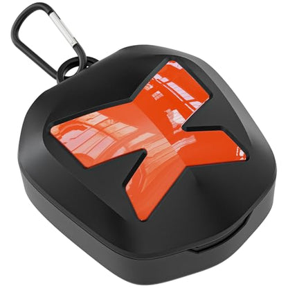 ARGOMAX Mouth Guard Case with Clip, Ventilated Hard Shell - color: Black+orange.
