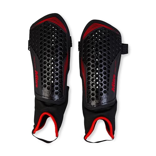 Mitre Unisex Soccer Shin Guards - color: Aircell Carbon Black/Red, size: X-Large