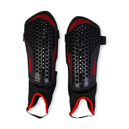 Mitre Unisex Soccer Shin Guards - color: Aircell Carbon Black/Red, size: Medium