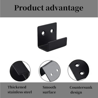 8 Pcs Tile Display Wall Hanger, Stainless Steel Wall Mount Brackets Hook, Heavy Duty Tile Hanger for Mirrors, Picture Frame Ceramic Wall Display (Black Inner Width 20mm/0.79")
