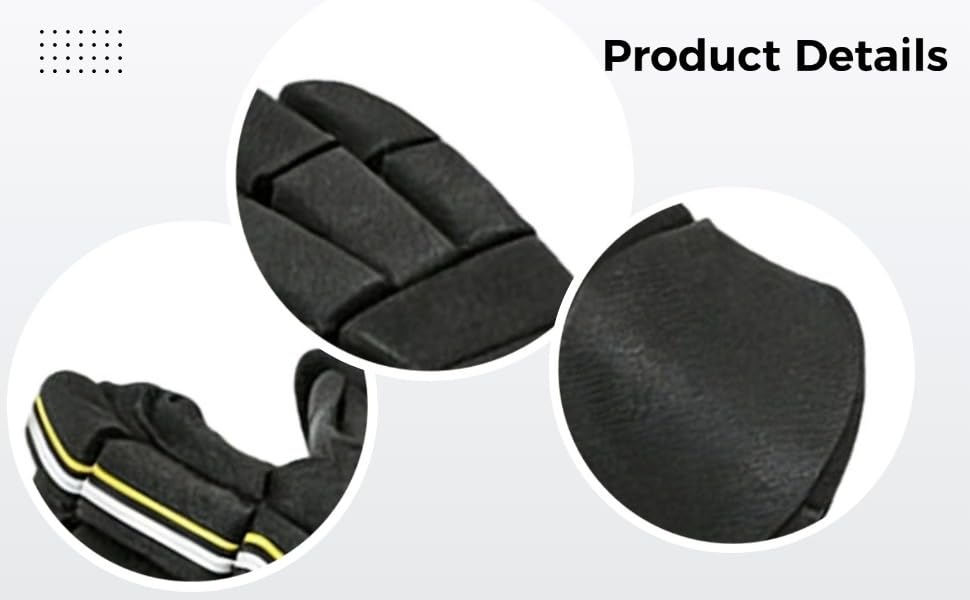 Ice Hockey Gloves for Young Players, 10 in / 25.4 cm, Protective Gear with High-Density Foam Padding, Flexible, Waterproof & Breathable for Ice, Roller, Field Hockey
