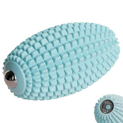 Vibrating Massage Ball for Plantar Fasciitis, Silicone Trigger Point, Myofascial Massage Ball, Deep Tissue Roller for Back, Shoulder, Foot, Muscle Recovery, Hip & Psoas Release Tool (Blue) - color: Blue