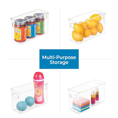 iDesign Slim Clear Plastic Storage Bin, Tall Narrow Organizer for Kitchen, Fridge, Freezer, or Pantry - style: Pack of 1
