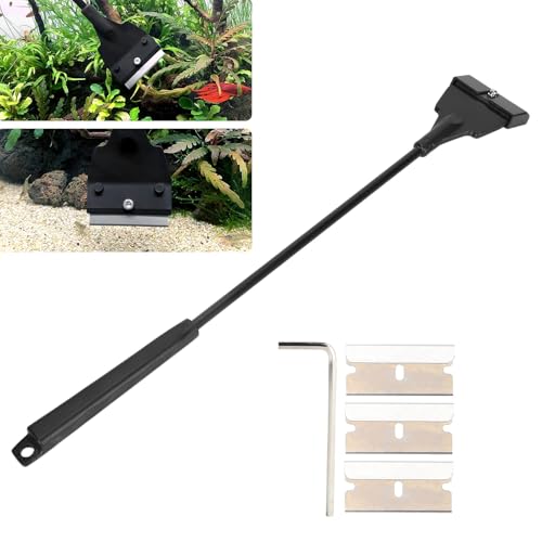 Scraper for Glass Aquariums Fish Cleaner Aquarium Scrapers Plastic Aquarium Plant Tools Long Aquascaping Tools Spatula Aquatic Plants Tool for Freshwater and Saltwater