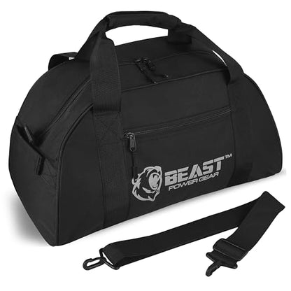 Gym Duffle Bag- Workout, Boxing, MMA, Sports Bag with Shoes Compartment and Adjustable Shoulder Strap for Men and Women (Black/Gray) - color: Black/Gray