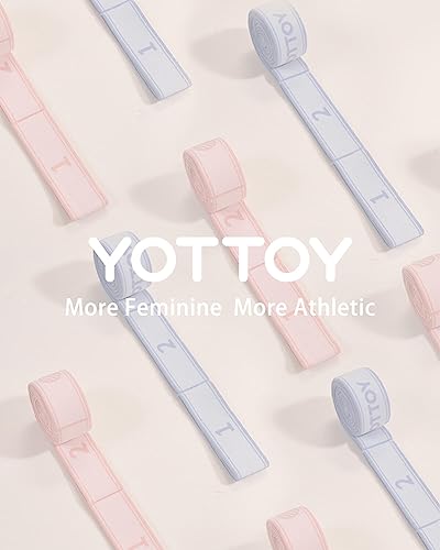 YOTTOY Yoga Strap and Resistance Bands-Exercise Elastic Bands for Working Out Women with 10 Loops-Perfect for Stretching and Physical Therapy - color: pink