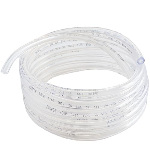 Clear Vinyl Plastic Tubing - Food-Grade & Flexible PVC Tube for Beer Line, Kegerator Accessories, Wine, Aquarium & Water Hose, Fuel Line, Drip Irrigation & More, 5/16" ID 7/16" OD, 10 Ft - size: 5/16" ID x 7/16" OD, style: 10 feet
