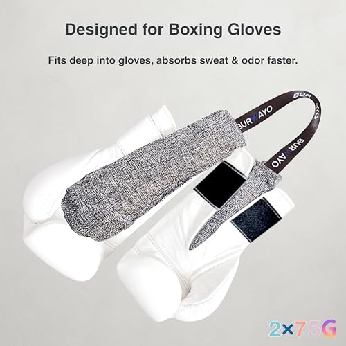 Boxing Glove Deodorizer – Bamboo Charcoal Bags with Fresh Aroma, Enhanced Dry-Core Formula, Odor & Moisture Control for Gloves/Shoes, 2×75g (Lavender)