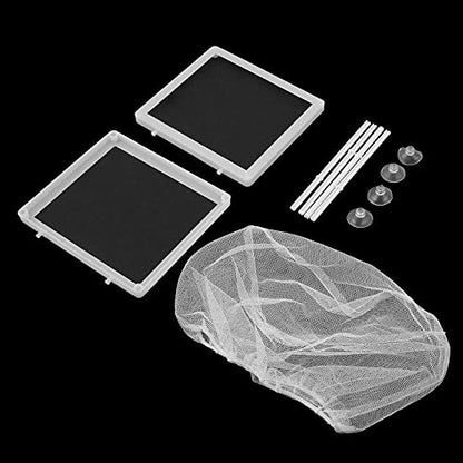 Still Awake Aquarium Fish Breeder Box, Fish Isolation Box, Hatching Box, Juvenile Fish Spawning Incubator, Water Isolation Net Hatcher, Nylon Mesh Fish Fry Hatchery Separation Net（White S）