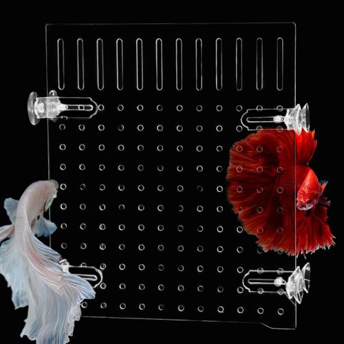 Fish Tank Divider, Size: 30 x 25 cm/11.81 x 9.84 in, Acrylic Aquarium Divider with 8 PCS Suction Cups, Transparent Fish Tank Separator for Betta Fish