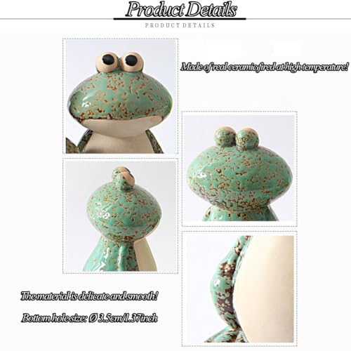 Frog Toilet Bolt Caps Ceramic Toilet Bolt Covers Decorative Toilet Screw Cover Caps, Toilet Caps for Bottom of Toilet, Cute Toilet Bowl Bolt Covers for Bathroom Decor, Easy to install (Green)