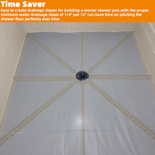 Pitch Shower Kit Pre Sloped Shower Pan Kit for Pitch,Quick Shower Kit Sticks for Shower Floor Mortar Bed with Water Drainage Slope,Shower Slope Kit with Center Ring&8 Float Sticks Shower Slope System - style: 1PCS Center Ring + 8PCS Shower Pan Tapered Flo