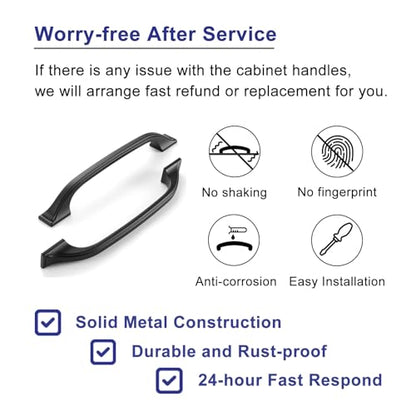10 Pack 5 Inch Hole Centers Matte Black Cabinet Pulls Black Cabinet Handles Black Kitchen Hardware for Cabinets Drawer Dresser ZP2409 Cupboard Bedroom Closet Bathroom Vanity - color: Black, size: 5" Hole Centers-10 Pcs
