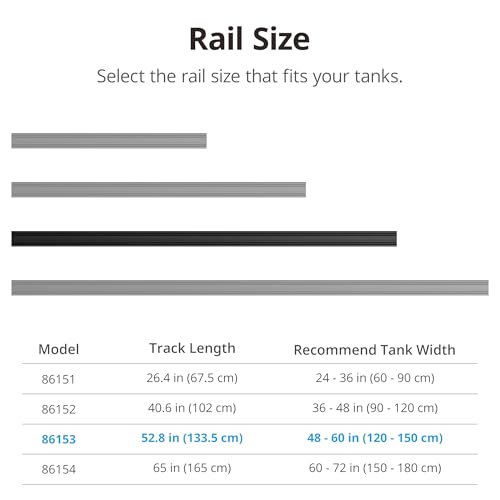NICREW Multi-Light HyperReef Mount System Sliding Rail, Ideal for 48-60'' Tanks