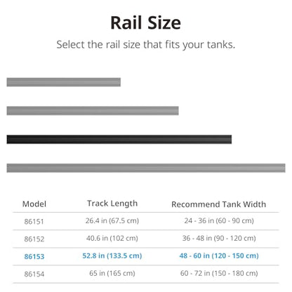 NICREW Multi-Light HyperReef Mount System Sliding Rail, Ideal for 48-60'' Tanks