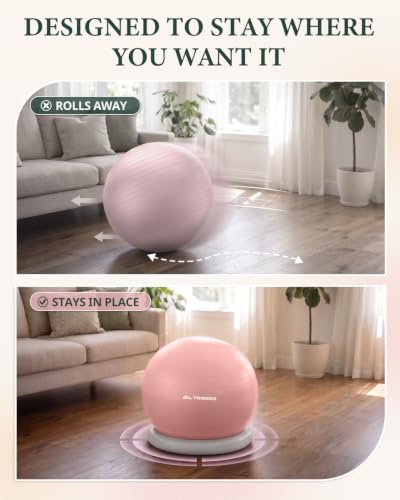 Trideer Exercise Ball Chair – Yoga Ball Chair for Office, Pregnancy & Home - color: Pink, size: XL(27-30ines/68-75cm)