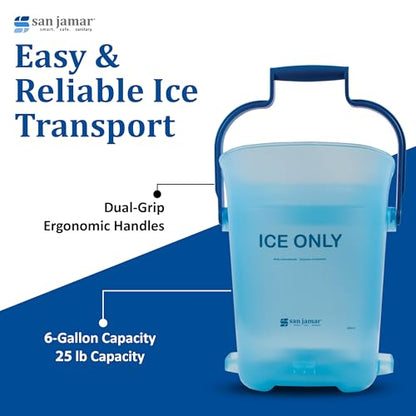 San Jamar Ice Tote, Blue, 16" H, 13-1/4"D, Plastic SILD6000-1 Each
