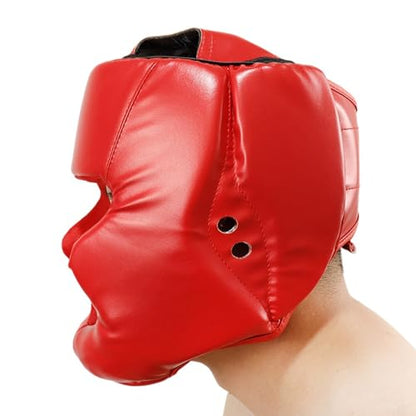 ZJchao Kickboxing Headgear, MMA Sparring Helmet, PU Leather with Thick Foam Padding, Full Coverage for Boxing & Martial Arts, Comfortable Adjustable Closure, Breathable Design