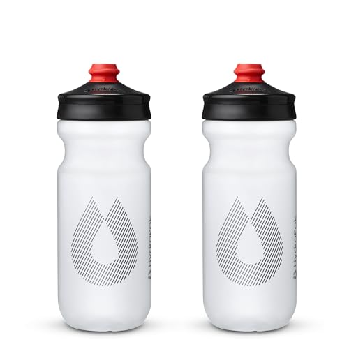 HydraPak Breakaway Surge Lightweight Bike Water Bottle 2-Pack (20oz, 25oz, 30oz) - High Flow, Cycling & Sports Squeeze Bottle - color: Clear, size: 20oz/600ml
