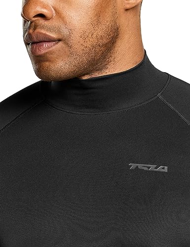 TSLA Men's Thermal Long Sleeve Compression Shirts, Mock/Turtleneck Winter Sports Running Base Layer Top - color: 2pack Black, size: XX-Large