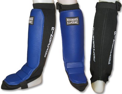 Grappling Shin Instep - Coverd Back for MMA, Muay Thai, Kickboxing - Blue - size: X-Large