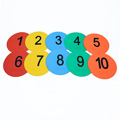 6inch Non-Skid Flat Cone Spot Markers for Sports Speed Agility Training - style: number 1-10
