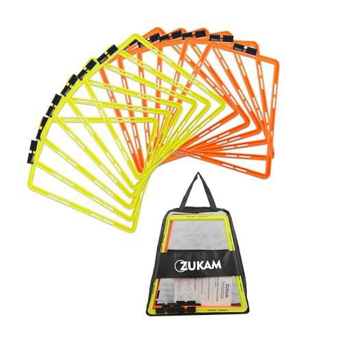 Trapezoid Agility Rings for Speed Training & Agility Footwork Training Speed Hurdles Ladder with Carrying Bag - size: 12 Rings