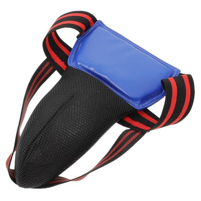 Kids Boxing Groin Protector Blue PU Leather Sponge Cup Guard