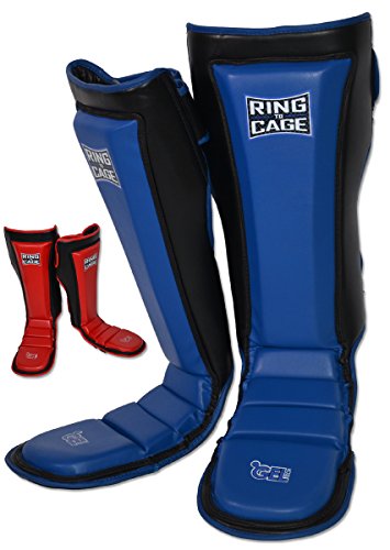 Ultima GelTech MMA Muay Thai Grappling Shin Instep Shin Guards - color: Blue, size: Medium