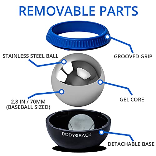 Body Back Glacier Ball - Lacrosse Massage Ball for Plantar Fasciitis Relief | FSA Eligible Ice Roller Ball For Facial Massage, Hot & Cold Therapy Myofascial Release Ball For Muscle & Foot Pain Relief