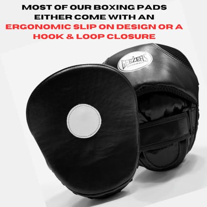 Geezers Boxing Big Precision Curved Coaching Pads,Premium Leather Material Hook and Jab Focus Mitts Pads, Men and Womens Coaching Aid for Hand Target Striking (Grey)