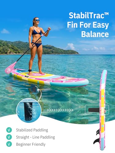 Niphean 10' Inflatable Paddle Board, Ultra-Light SUP for Beginners - color: Rose Pink