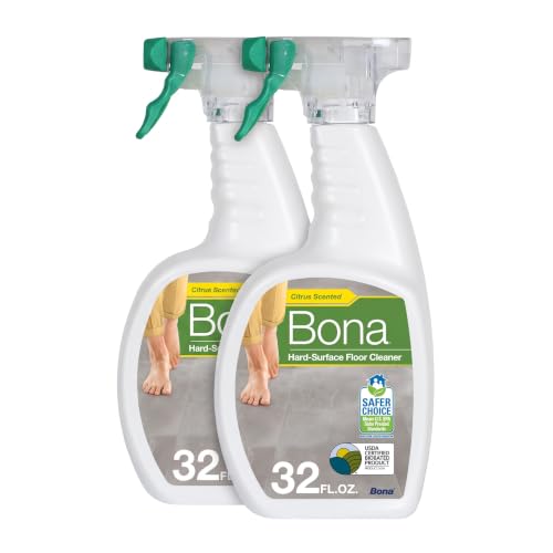 Bona Multi-Surface Floor Cleaner Spray - 32 fl oz - Lemon Mint Scent - Refillable - Residue-Free Floor Cleaning Solution for Stone, Tile, Laminate, and Vinyl Floors (Pack of 2) - size: 32 Fl Oz (Pack of 2)