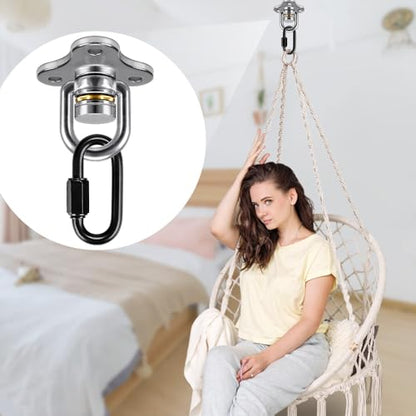 SELEWARE 1 Pack Tire Swing Swivel Hanger with Bearing Heavy Duty Swivel | 360 Degree Rotation Reduces Twisting, Smooth Swinging for Indoor Outdoor Tire and Saucer Swings - color: Bearing Swing Hanger, 1 Pack