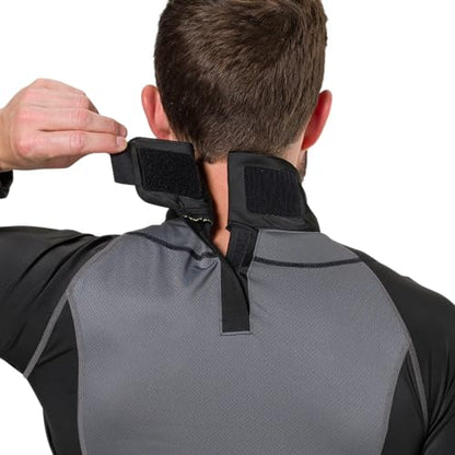 Shock Doctor Compression Shirt with Neckguard for Hockey. Long Sleeves with Integrated Neck Guard. for Adult Men - size: X-Small