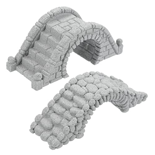 Healifty 2pcs Micro Landscape Stone Bridge Small Fish Tank Bridge Miniature Aquarium Decoration Mini Garden Accessories Garden Bridge Aquarium Drawbridge Terrarium Fish Tank Ornament